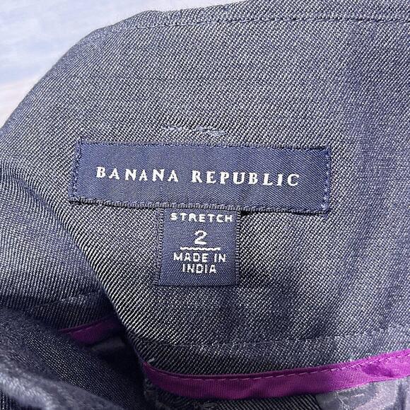 BANANA REPUBLIC Stretch Wool Blend Wide Leg Trousers Gray Mid Rise Work Womens 2 - Picture 5 of 6